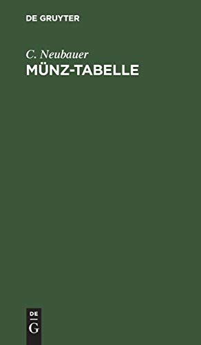 Cover for Münz-Tabelle oder tabellarische Zusammenstellung der neueren, so wie der noch umlaufenden älteren Münzen aller Länden, mit Berücksichtig. d. eingetreten sind