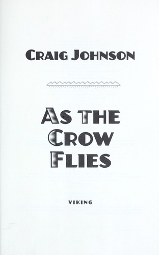 Cover for As the crow flies