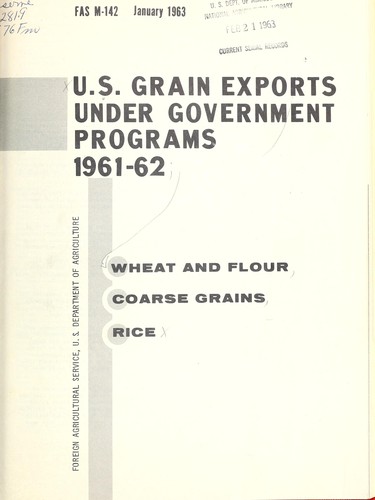 Cover for U.S. grain exports under government programs, 1961-62