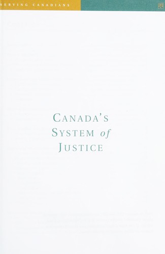 Cover for Canada's system of justice.