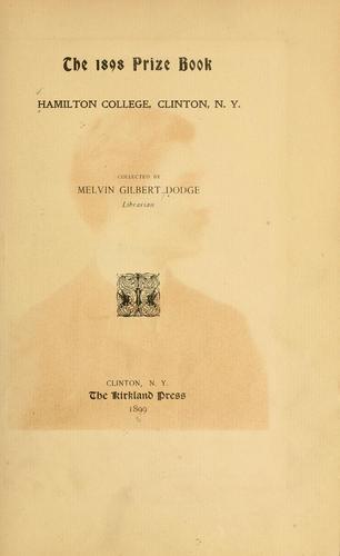 Cover for The 1898 prize book, Hamilton college, Clinton, N. Y.