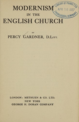 Cover for Modernism in the English church