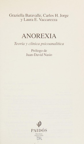 Cover for Anorexia