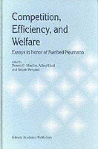 Cover for Competition, efficiency, and welfare