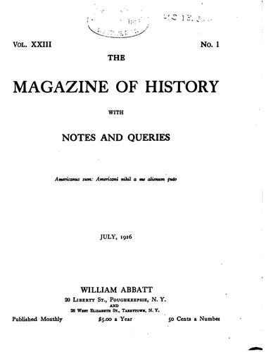 Cover for The Magazine of history with notes and queries