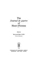 Cover for The Journal de guerre of Henri Pirenne