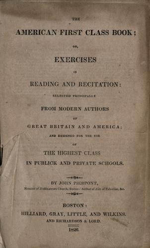 Cover for The American first class book