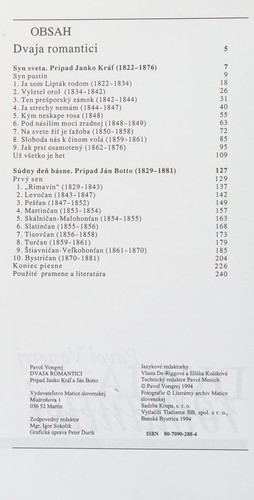 Cover for Dvaja romantici