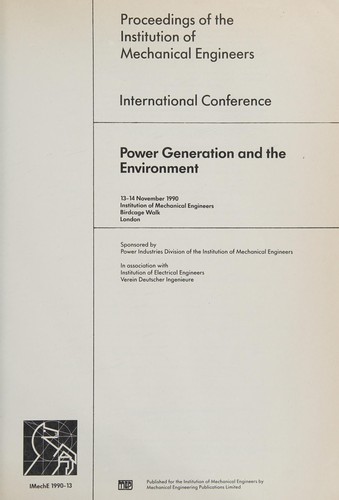 Cover for Power generation and the environment