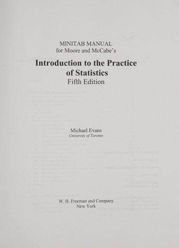 Cover for Minitab Manual for Ips
