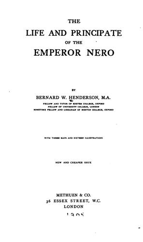 Cover for The life and principate of the Emperor Nero