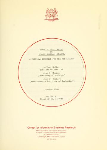 Cover for Teaching the current or future general manager