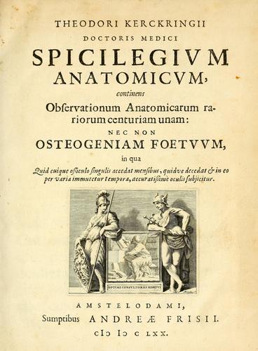 Cover for Theodori Kerckringii, Doctoris Medici, Spicilegium anatomicum