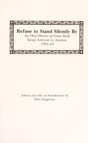 Cover for Refuse to stand silently by