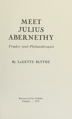 Cover for Meet Julius Abernethy