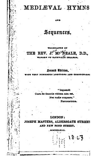 Cover for Mediæval Hymns and Sequences
