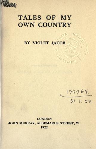 Cover for Tales of my own country.