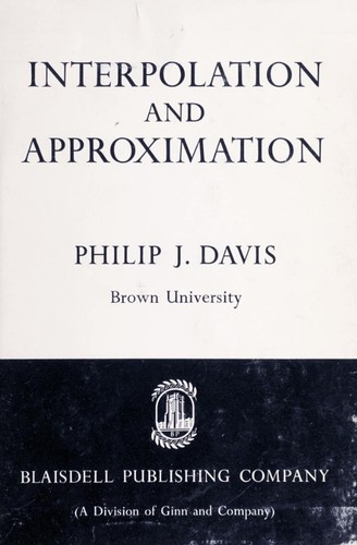Cover for Interpolation and approximation.