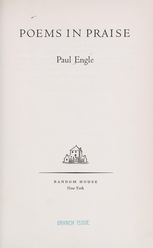 Cover for Poems in praise