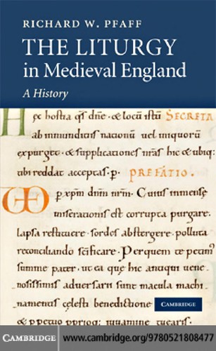 Cover for The Liturgy in Medieval England: a History