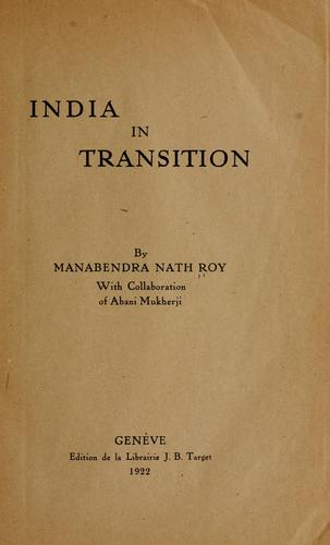 Cover for India in transition.