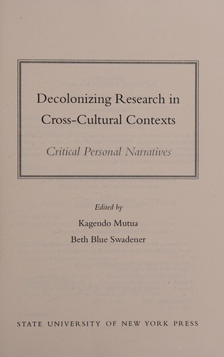 Cover for Decolonizing research in cross-cultural contexts