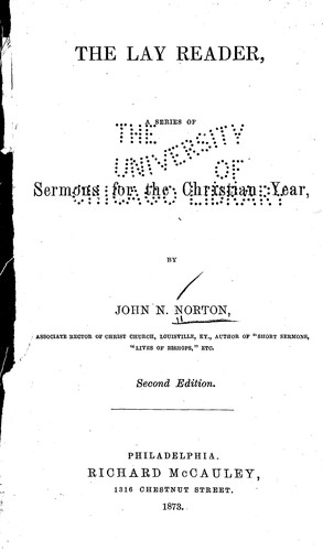 Cover for The lay reader