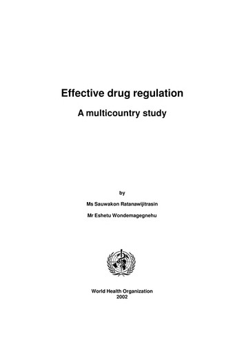 Cover for Effective drug regulation