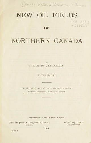 Cover for NEW OIL FIELDS OF NORTHERN CANADA