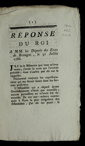 Cover for Re ponse