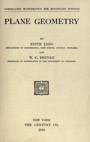 Cover for Plane geometry