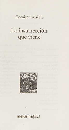 Cover for La insurrección que viene