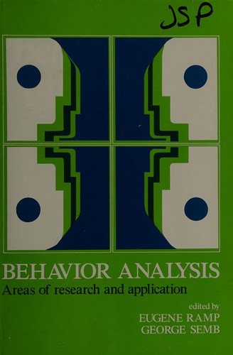 Cover for Behavior analysis, areas of research and application