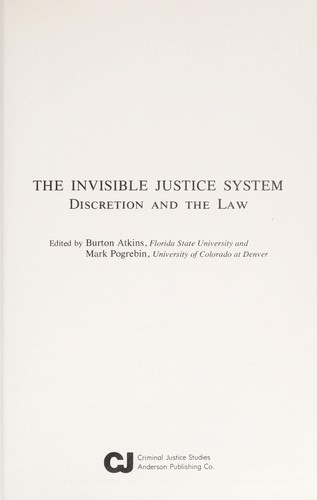 Cover for The Invisible Justice System