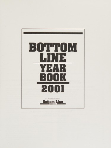 Cover for Bottom Line Year Book 2001