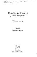 Cover for Uncollected prose of James Stephens