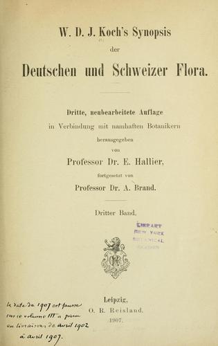 Cover for Synopsis der deutschen und schweizer Flora.