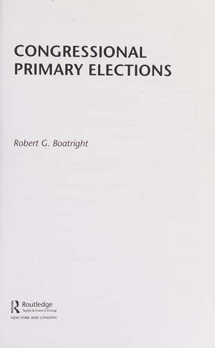 Cover for Congressional Primary Elections