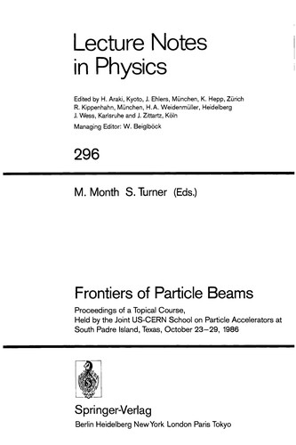 Cover for Frontiers of particle beams