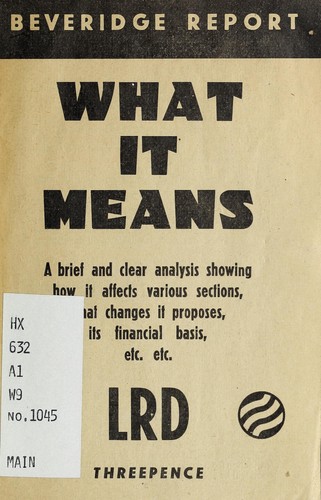 Cover for Beveridge report