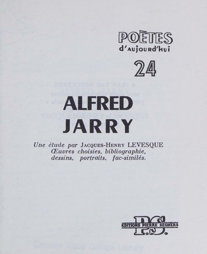 Cover for Alfred Jarry.