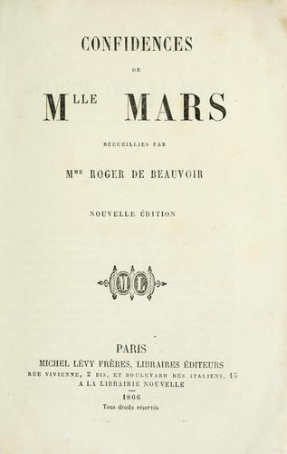Cover for Confidences de Mademoiselle Mars