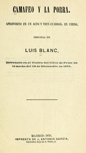 Cover for Camafeo y la porra