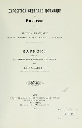Cover for Rapport présenté a M. Doumergue, Ministre du Commerce der de l'Industrie