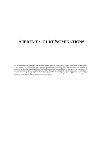 Cover for Supreme Court nominations