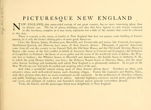 Cover for Picturesque New England ...