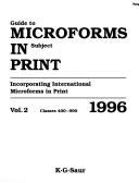 Cover for Guide to Microforms in Print 1996: Subject 
