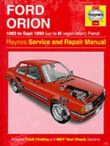 Cover for Ford Orion (Petrol) 1983-90 Service and Repair Manual