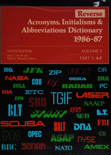 Cover for Reverse Acronyms, Initialisms, & Abbreviations Dictionary