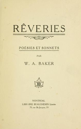 Cover for Rêveries, poésies et sonnets.
